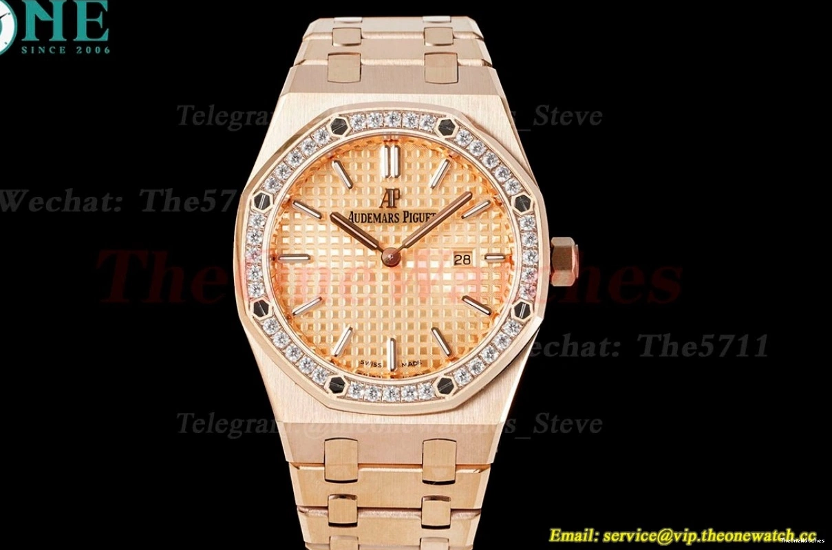 Qtz ZF Oak 67651 Dia Swiss RG 33mm Royal Gold Ladies RG 0430